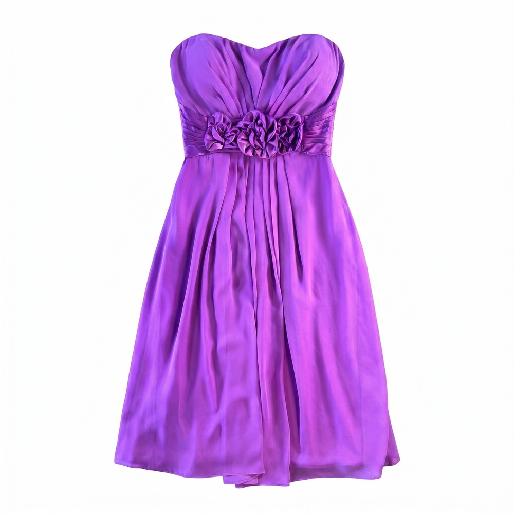 Alexia Designs FUSCHIA Strapless Rosette Cocktail Dress Size 10 Y2K 4106 Formal